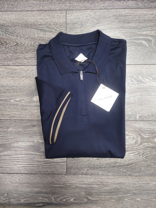 Pal Zileri zip polo tipped sleeve