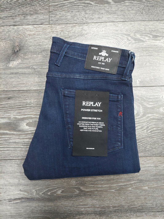 Replay- Jeans slim fit Anbass power strech dark indigo