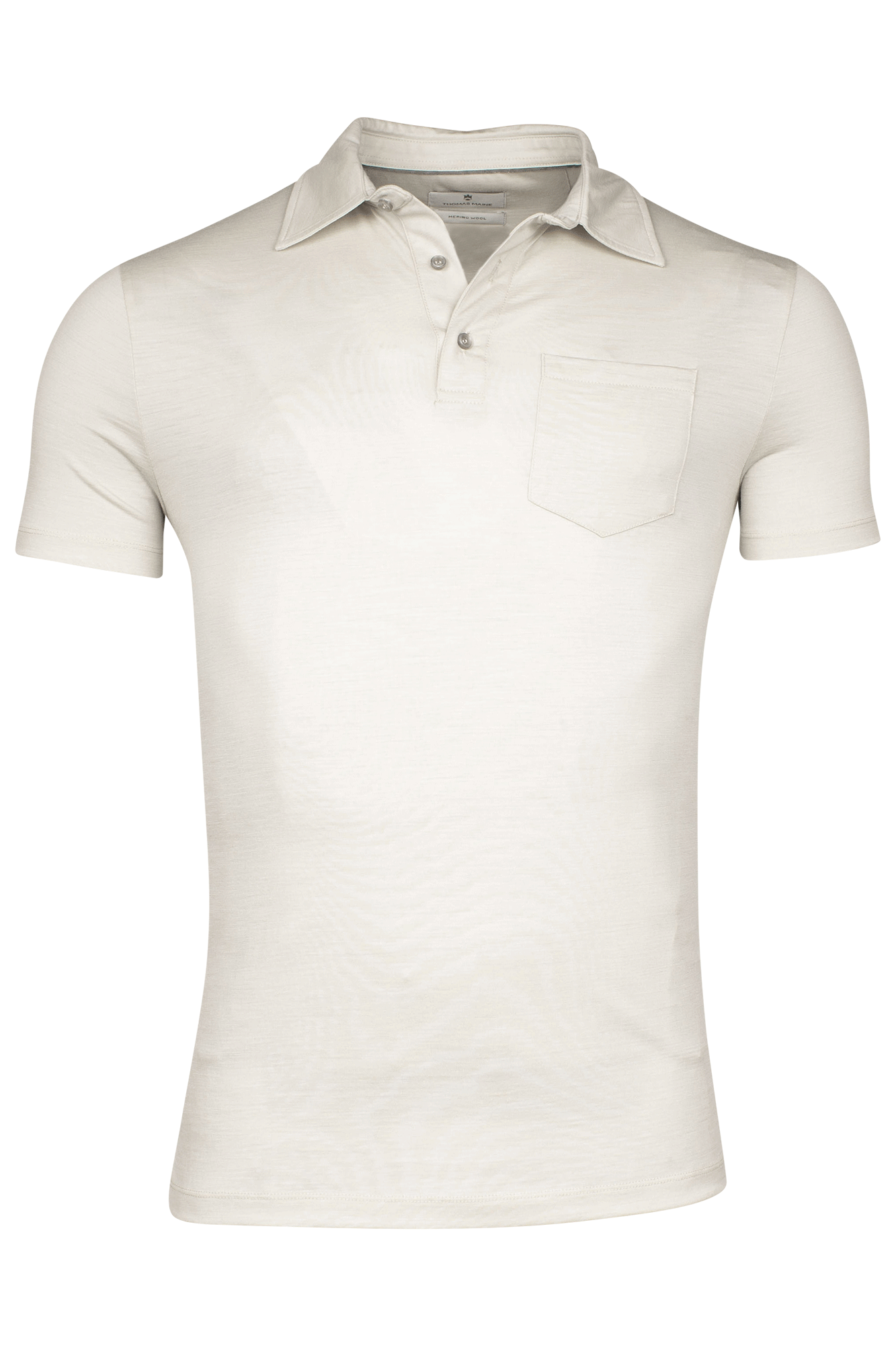 Thomas Maine Tech Lux Fine Merino 3 Button Short Sleeve Polo Shirt