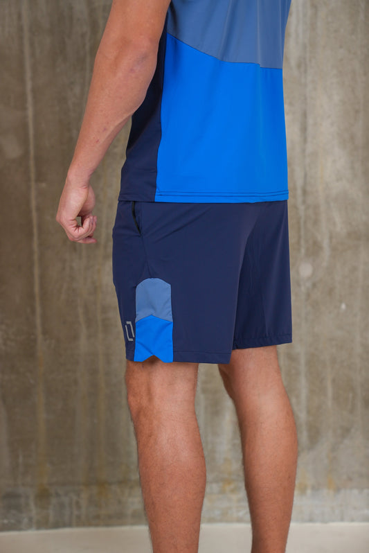 Bulletto Tri Panel Shorts Blue & Navy