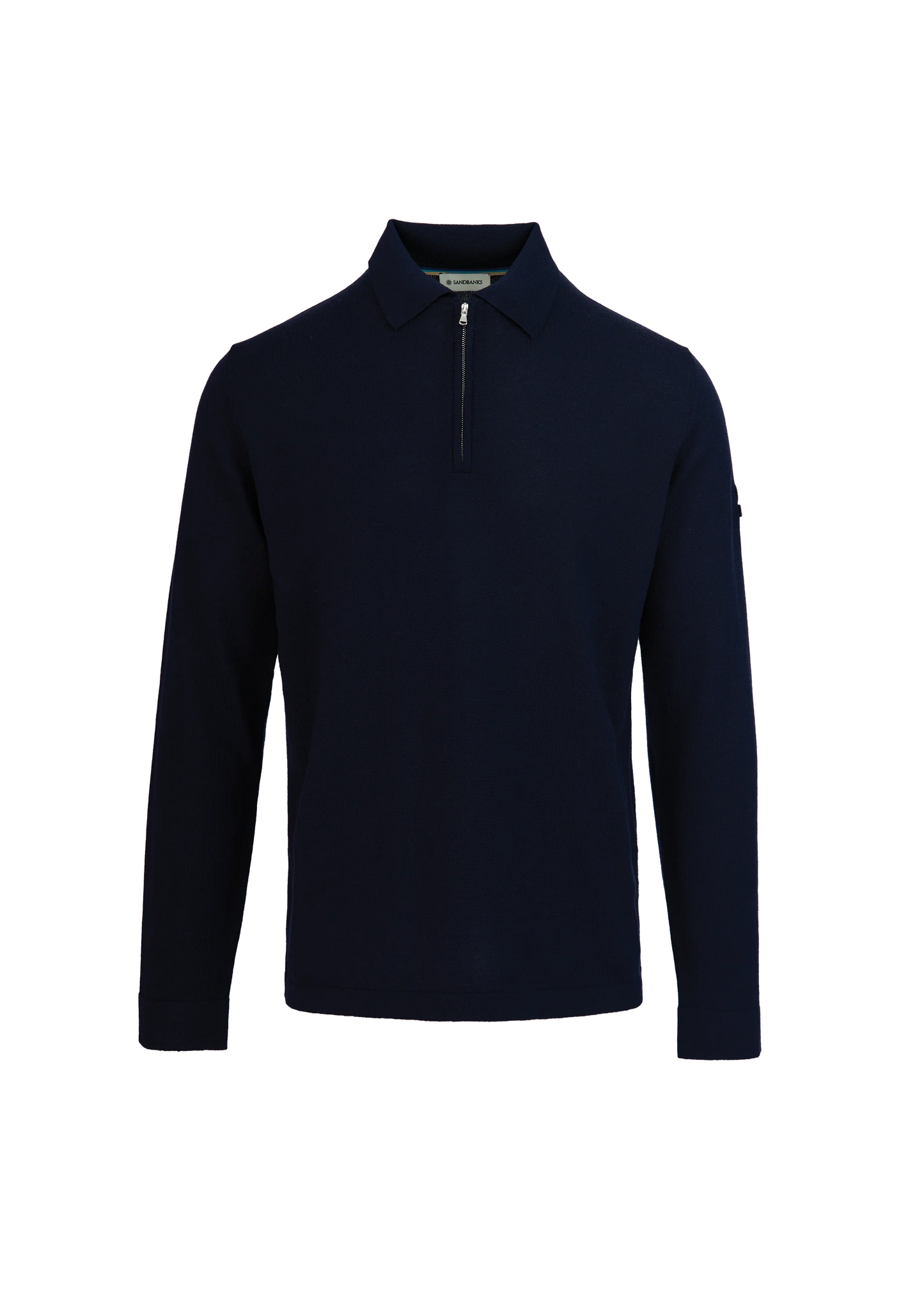 Sandbanks merino wool zip polo