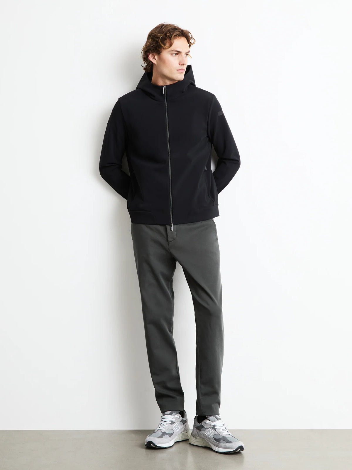 RRD Navy winter light hood zip fleece
