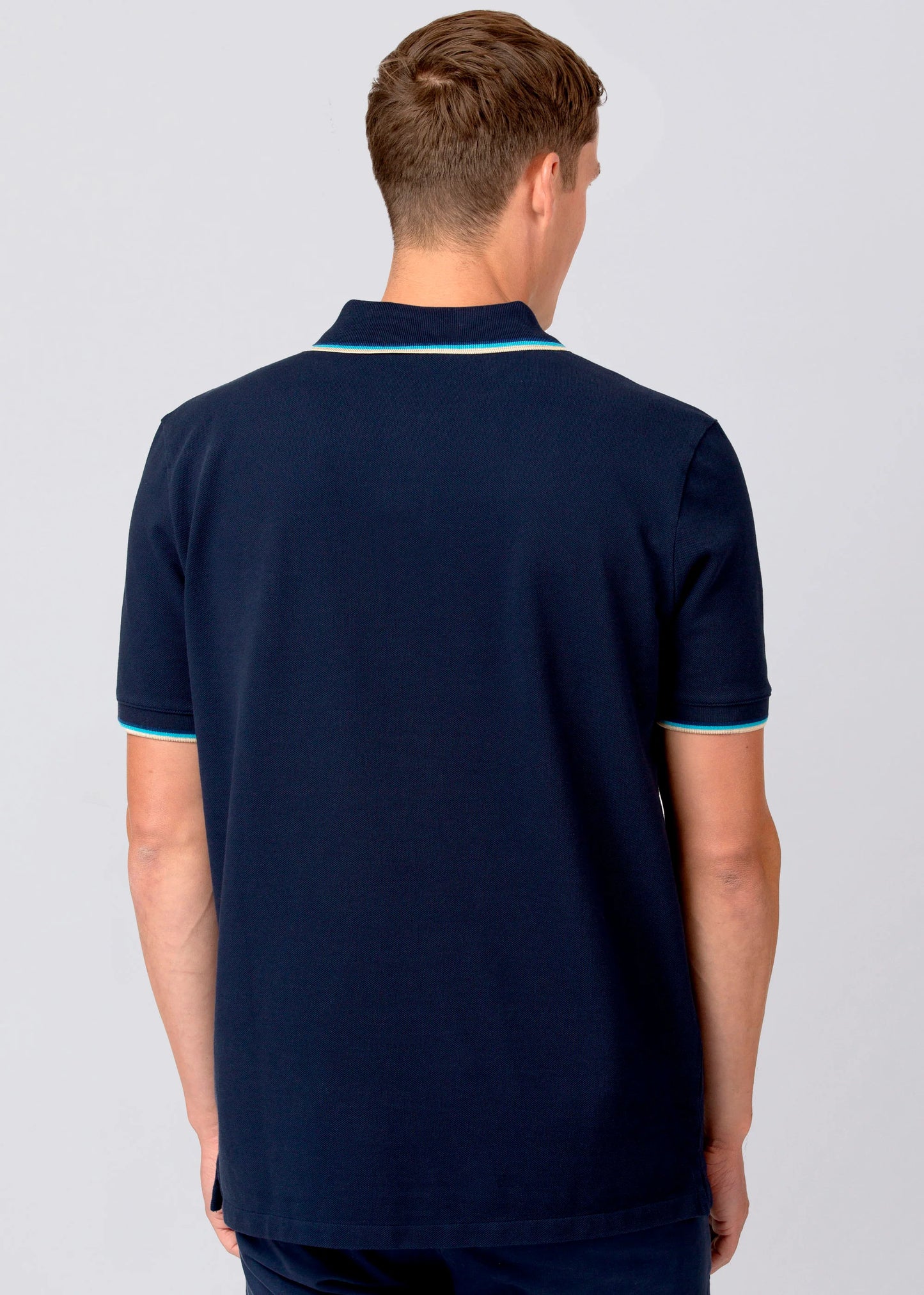 Sandbanks Badge Logo Pique Polo Shirt - Navy