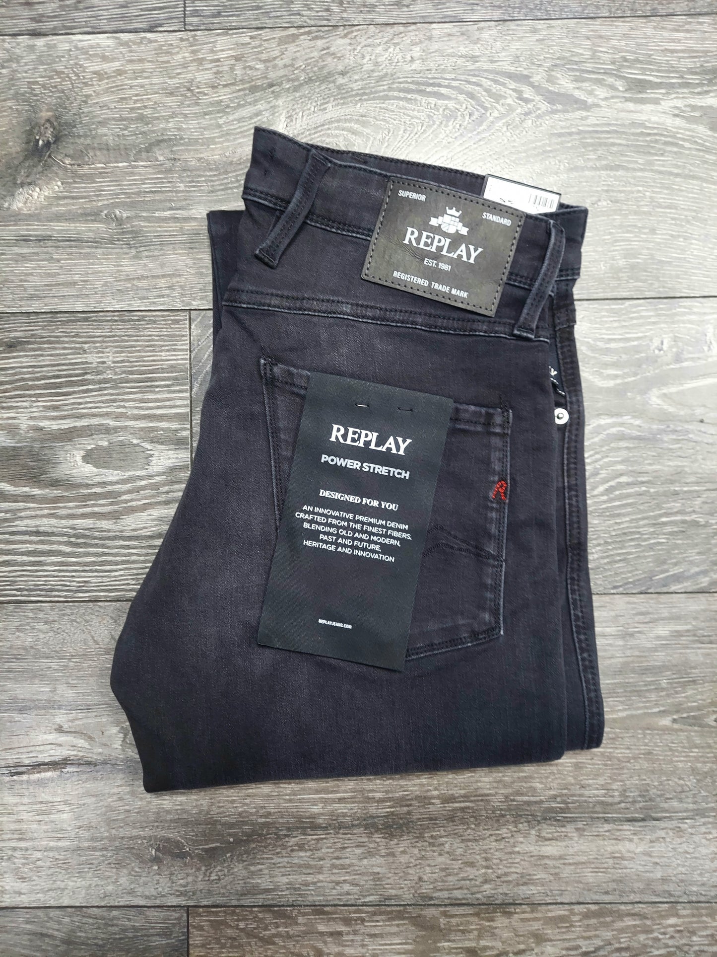 Replay- Jeans slim fit Anbass power strech Black