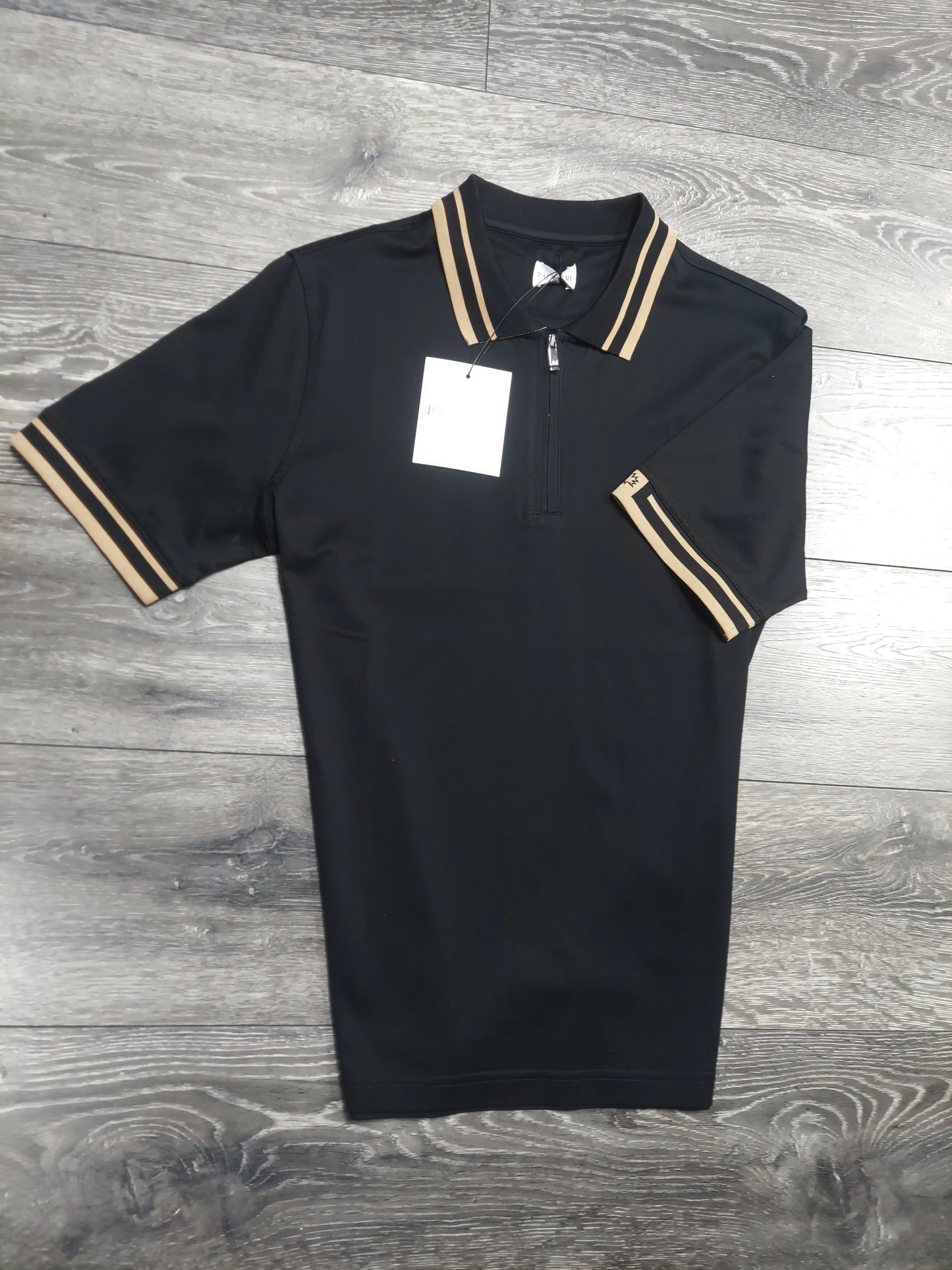 Pal Zileri zip polo tipped collar