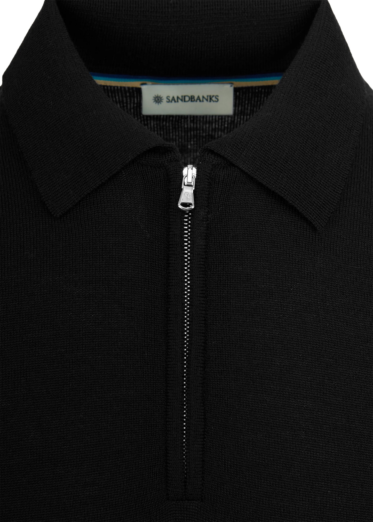 Sandbanks merino wool zip polo