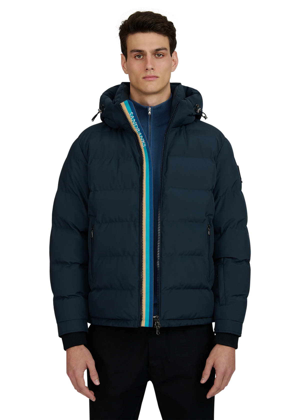 Sandbanks banks tri-colour puffer jkt