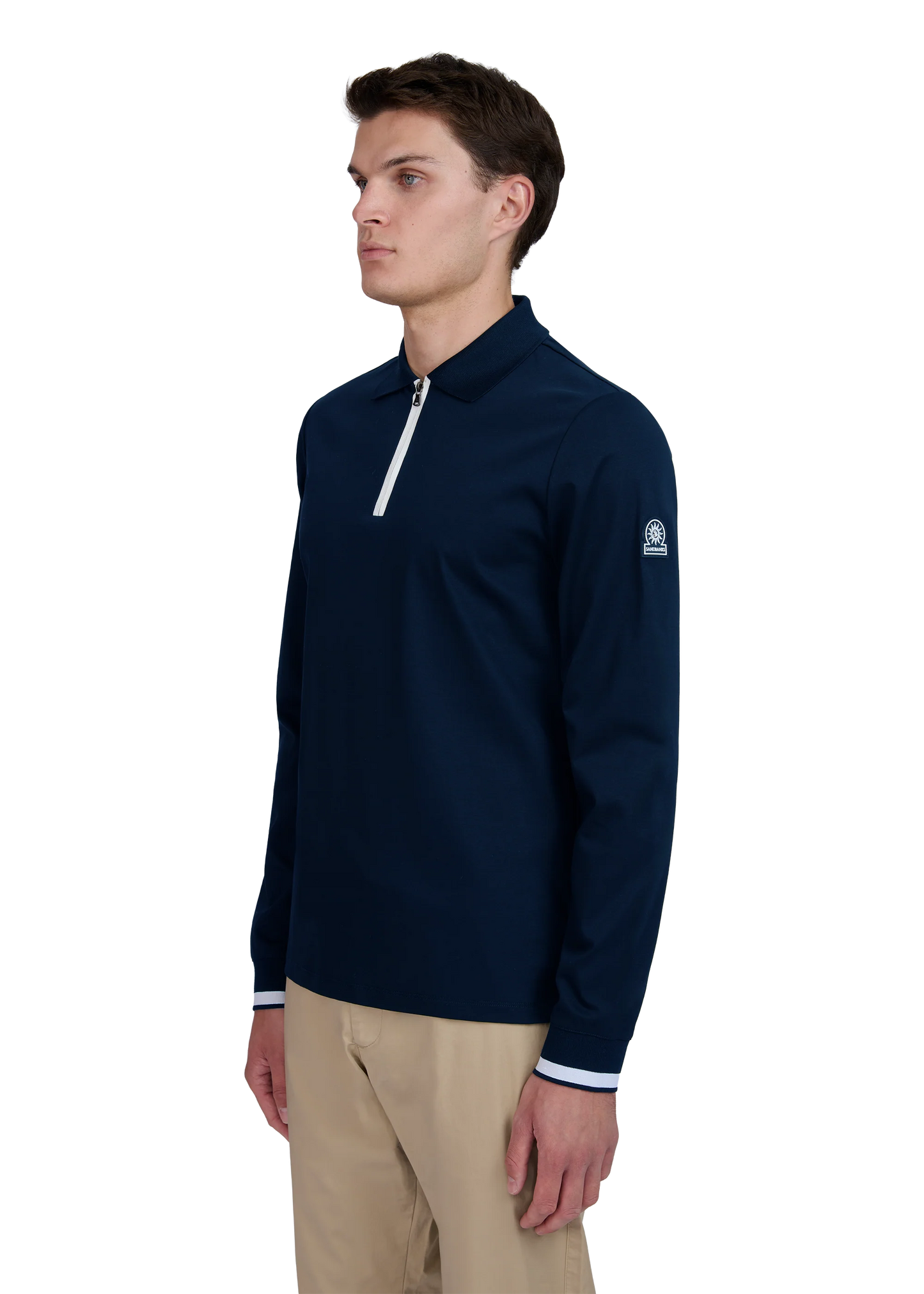 Sandbanks Silicone Zip Polo Shirt long sleeve
